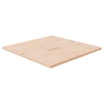 Firkantet bordplade 80x80x2,5 cm ubehandlet massivt egetræ