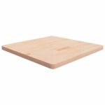Firkantet bordplade 80x80x4 cm ubehandlet massivt egetræ - Kategori: 4 Firkantet bordplade 80x80x4 cm ubehandlet massivt egetræ