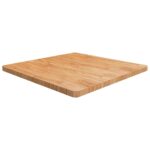 Firkantet bordplade 90x90x4 cm behandlet massivt eg lysebrun - Kategori: 4 Firkantet bordplade 90x90x4 cm behandlet massivt eg lysebrun