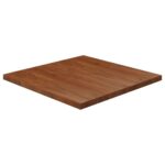 Firkantet bordplade 90x90x4 cm behandlet massivt eg mørkebrun - Kategori: 4 Firkantet bordplade 90x90x4 cm behandlet massivt eg mørkebrun