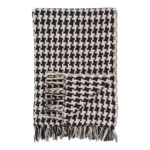 HOUSE NORDIC Side plaid, rektangulær - sort/beige bomuld/polyester (130x180)