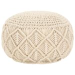 Håndlavet macramépuf 45×30 cm bomuld - Kategori: 4 Håndlavet macramépuf 45x30 cm bomuld