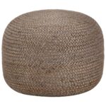Håndlavet puf 45 x 30 cm jute lysegrå - Kategori: 4 Håndlavet puf 45 x 30 cm jute lysegrå