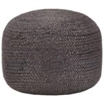 Håndlavet puf 45 x 30 cm jute mørkegrå - Kategori: Komfortable og praktiske puffer 4 Håndlavet puf 45 x 30 cm jute mørkegrå