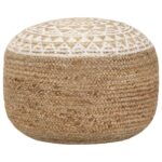 Håndlavet puf 45×30 cm jute hvid - Kategori: 4 Håndlavet puf 45x30 cm jute hvid