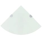 Hjørnehylder m. krombeslag 2 stk. 25×25 cm hvidt glas - Kategori: 4 Hjørnehylder m. krombeslag 2 stk. 25x25 cm hvidt glas