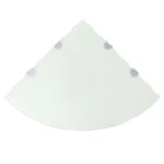 Hjørnehylder m. krombeslag 2 stk. 45 x 45 cm glas hvid - Kategori: 4 Hjørnehylder m. krombeslag 2 stk. 45 x 45 cm glas hvid