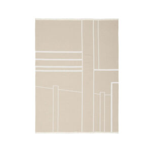 KRISTINA DAM STUDIO Architecture plaid - offwhite og beige bomuld (180x130)