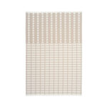 KRISTINA DAM STUDIO Contemporary plaid - offwhite og beige bomuld (180x130)