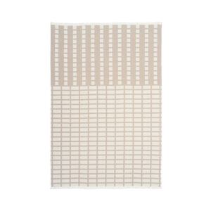 KRISTINA DAM STUDIO Contemporary plaid - offwhite og beige bomuld (180x130)