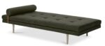 Kennedy daybed, m. nakkestøtte – grøn polyester stof og natur træ (200×84) - Kategori: 4 Kennedy daybed, m. nakkestøtte - grøn polyester stof og natur træ (200x84)