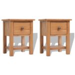 Natborde 2 stk. 36x30x47 cm massivt egetræ - Kategori: Egetræshylder til hjemmet 4 Natborde 2 stk. 36x30x47 cm massivt egetræ