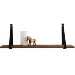 NocNoi Harre Vig væghylde – røget egetræ m. sort læderstrop, 50-100 75×20 cm - Kategori: 4 NocNoi Harre Vig væghylde - røget egetræ m. sort læderstrop, 50-100 75x20 cm