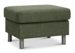 Pan puf, rektangulær – vinter mosgrøn polyester stof og børstet aluminium (85×72) - Kategori: Komfortable og praktiske puffer 4 Pan puf, rektangulær - vinter mosgrøn polyester stof og børstet aluminium (85x72)