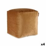 Puf Fløjl Beige 30 x 30 x 30 cm (4 enheder) - Kategori: 4 Puf Fløjl Beige 30 x 30 x 30 cm (4 enheder)