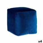 Puf Fløjl Blå 30 x 30 x 30 cm (4 enheder) - Kategori: 4 Puf Fløjl Blå 30 x 30 x 30 cm (4 enheder)