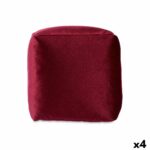 Puf Fløjl Rødbrun 30 x 30 x 30 cm (4 enheder) - Kategori: 4 Puf Fløjl Rødbrun 30 x 30 x 30 cm (4 enheder)