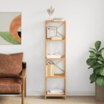 Reol med 5 hylder 40x30x146 cm massivt egetræ - Kategori: 4 Reol med 5 hylder 40x30x146 cm massivt egetræ