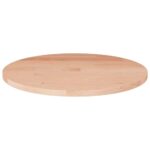 Rund bordplade Ø40x1,5 cm ubehandlet massivt egetræ