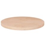 Rund bordplade Ø40×2,5 cm ubehandlet massivt egetræ - Kategori: 4 Rund bordplade Ø40x2,5 cm ubehandlet massivt egetræ