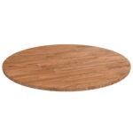 Rund bordplade Ø50×1,5 cm behandlet massivt egetræ lysebrun - Kategori: 4 Rund bordplade Ø50x1,5 cm behandlet massivt egetræ lysebrun