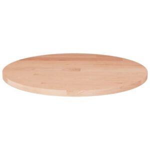 Rund bordplade Ø50x1,5 cm ubehandlet massivt egetræ
