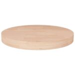 Rund bordplade Ø50x4 cm ubehandlet massivt egetræ
