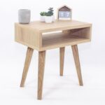 Sengebord i egetræ med hylde på 45x30x48 cm - Kategori: Egetræshylder til hjemmet 4 Sengebord i egetræ med hylde på 45x30x48 cm