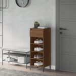 Skoreol 40x36x105 cm konstrueret træ brun egetræsfarve - Kategori: 4 Skoreol 40x36x105 cm konstrueret træ brun egetræsfarve