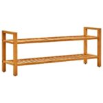 Skostativ med 2 hylder 100x27x40 cm massivt egetræ - Kategori: 4 Skostativ med 2 hylder 100x27x40 cm massivt egetræ