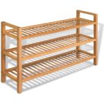 Skostativ med 3 hylder 100x27x60 cm massivt egetræ - Kategori: 4 Skostativ med 3 hylder 100x27x60 cm massivt egetræ