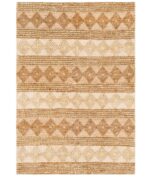 TEPPI 00025A gulvtæppe m. mønster, rektangulær - beige jute (160x240)