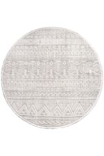 TEPPI Leo gulvtæppe m. mønster, rund – beige polypropylen/polyester (Ø160) - Kategori: Stilfulde plaids og tæpper 4 TEPPI Leo gulvtæppe m. mønster, rund - beige polypropylen/polyester (Ø160)