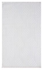 TEPPI Sosa gulvtæppe m. mønster, rektangulær - hvid polypropylen (200x290)