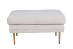 VENTURE DESIGN Boom puf, rektangulær - lys beige fløjl og messing stål (90x70)