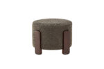 VENTURE DESIGN Coffey puf, rund – mørkegrå bouclé polyester og mørkebrun gummitræ (Ø52,5) - Kategori: Komfortable og praktiske puffer 4 VENTURE DESIGN Coffey puf, rund - mørkegrå bouclé polyester og mørkebrun gummitræ (Ø52,5)