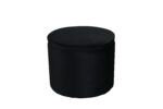 VENTURE DESIGN Dunken puf, m. opbevaring, cylinder – sort fløjl (Ø51) - Kategori: Komfortable og praktiske puffer 4 VENTURE DESIGN Dunken puf, m. opbevaring, cylinder - sort fløjl (Ø51)