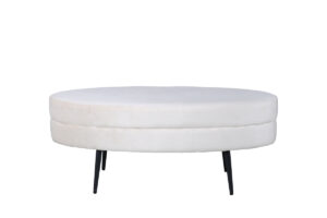 VENTURE DESIGN Otto puf, oval - beige fløjl og sort stål (100x40)