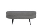 VENTURE DESIGN Otto puf, oval – grå bamsestof polyester og sort stål (100×40) - Kategori: Komfortable og praktiske puffer 4 VENTURE DESIGN Otto puf, oval - grå bamsestof polyester og sort stål (100x40)