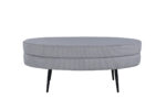 VENTURE DESIGN Otto puf, oval – grå fløjl og sort stål (100×40) - Kategori: Komfortable og praktiske puffer 4 VENTURE DESIGN Otto puf, oval - grå fløjl og sort stål (100x40)