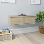 Væghængt skuffe 60x26x18,5 cm konstrueret træ sonoma-eg - Kategori: 4 Væghængt skuffe 60x26x18,5 cm konstrueret træ sonoma-eg