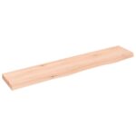 Væghylde 100x20x4 cm ubehandlet massivt egetræ - Kategori: 4 Væghylde 100x20x4 cm ubehandlet massivt egetræ