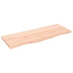 Væghylde 100x40x2 cm ubehandlet massivt egetræ - Kategori: 4 Væghylde 100x40x2 cm ubehandlet massivt egetræ