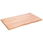 Væghylde 100x60x(2-4) cm behandlet massivt egetræ lysebrun - Kategori: Egetræshylder til hjemmet 4 Væghylde 100x60x(2-4) cm behandlet massivt egetræ lysebrun