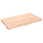 Væghylde 100x60x(2-6) cm ubehandlet massivt egetræ - Kategori: Egetræshylder til hjemmet 4 Væghylde 100x60x(2-6) cm ubehandlet massivt egetræ