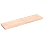 Væghylde 120x30x(2-4) cm ubehandlet massivt egetræ - Kategori: Egetræshylder til hjemmet 4 Væghylde 120x30x(2-4) cm ubehandlet massivt egetræ