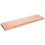 Væghylde 120x30x(2-6) cm behandlet massivt egetræ lysebrun - Kategori: Egetræshylder til hjemmet 4 Væghylde 120x30x(2-6) cm behandlet massivt egetræ lysebrun