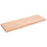 Væghylde 120x40x(2-4) cm behandlet massivt egetræ lysebrun - Kategori: Egetræshylder til hjemmet 4 Væghylde 120x40x(2-4) cm behandlet massivt egetræ lysebrun