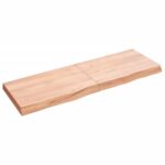Væghylde 120x40x(2-6) cm behandlet massivt egetræ lysebrun - Kategori: Egetræshylder til hjemmet 4 Væghylde 120x40x(2-6) cm behandlet massivt egetræ lysebrun