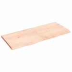 Væghylde 120x50x(2-4) cm ubehandlet massivt egetræ - Kategori: Egetræshylder til hjemmet 4 Væghylde 120x50x(2-4) cm ubehandlet massivt egetræ